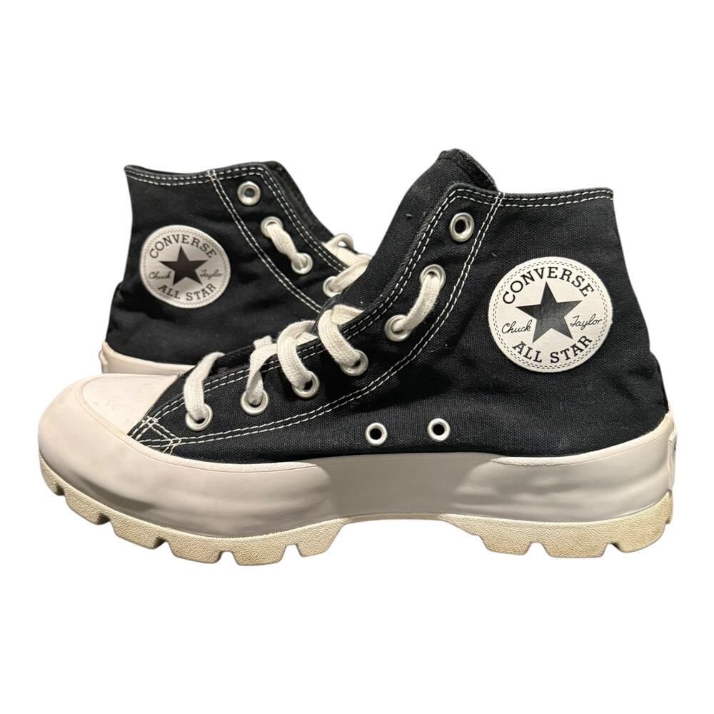 Converse Run Star Hike Platform High Top Black White Lug Sole Sneakers Women’s 8 - Picture 7 of 9